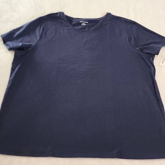 Amazon Essentials Women's NWT Plus Size 4X Shirt Sleeve Navy - Picture 1 of 10